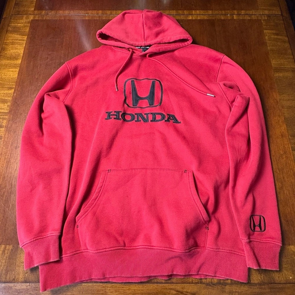 Honda Racing Embroidered Pullover Hoodie Red XL